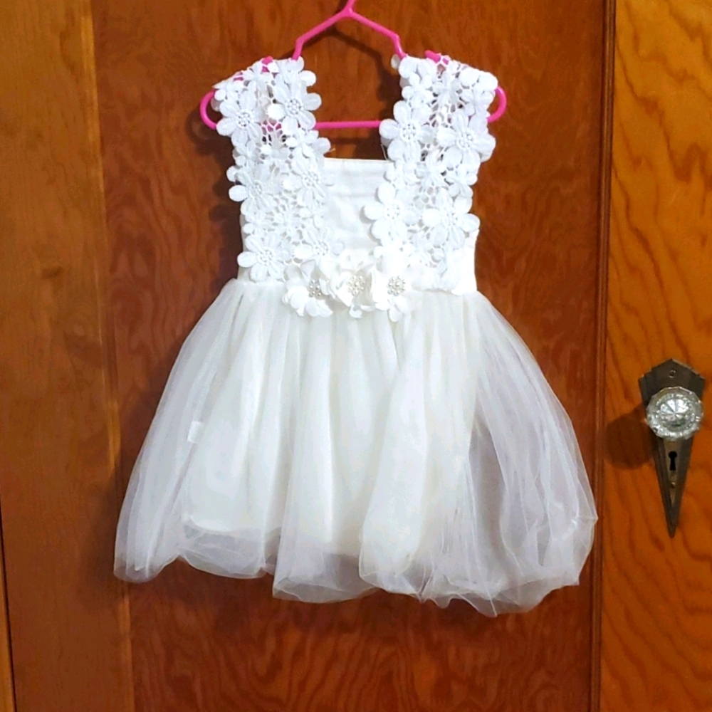 Lace and tulle flower girl dress
